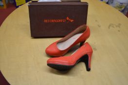 *Red Dragonfly Orange High Heel Shoes Size: 4.5