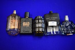 Five Bottles of Assorted Fragrances