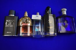 Five Bottles of Assorted Fragrances