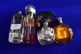 Five Bottles of Assorted Fragrances