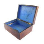 A Victorian mahogany and marquetry inlaid box, of rectangular section, with plain interior, 11.5cm x