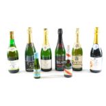 Champagne and other alcohol, comprising Lambrusco, Bucks Fizz, Avalon Sparkling Perry, Belnor,