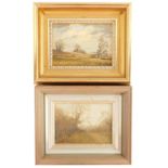 James Wright (20thC School). Two paintings, to include Storm Over Norfolk, oil on board, 12cm x