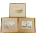 Celia Vodden (20thC School). Three landscape scenes, one with church, watercolours, signed, 15cm x