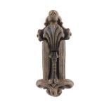 A Victorian cast iron door knocker, 22cm high.