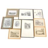 A large group of engravings, to include one marked Rodney '61, ship scene, An Angel in Grantham