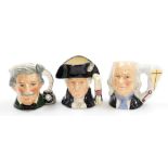 Three Royal Doulton character jugs, comprising George Washington D6824, Mark Twain D6694, and