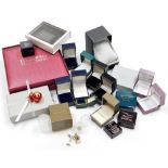 Withdrawn presale by vendor- A group of modern empty jewellery boxes, for Goldsmiths, Timex, and