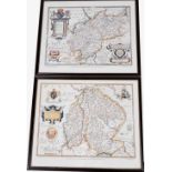 After Saxton. Map of Lincolnshire and Nottinghamshire, 1576, and map of Warwickshire and