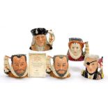 Five Royal Doulton character jugs, comprising three from the Armada series, Queen Elizabeth I D6821,