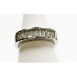 Withdrawn presale by vendor- A half hoop eternity ring, the ring panel set with baguette cut