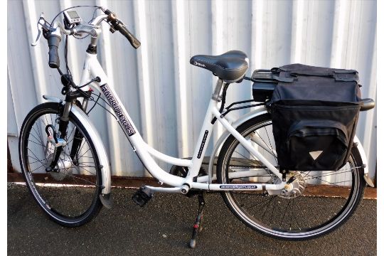 An A Powered Bicycle Free Spirit low step electric bicycle, with keys and cover. - Image 1 of 2