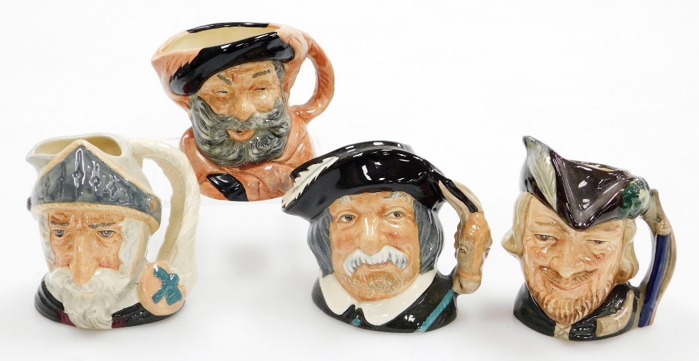 Four Royal Doulton character jugs, comprising Falstaff D6385, Donquixote D6460, Sancho Panca