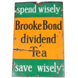 A Brooke Bond Tea enamel advertising sign, 76.5cm x 52cm, (AF).