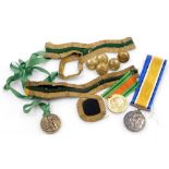 A group of military related and other items, five Naval brass buttons, a 1914-1916 British War