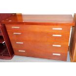 A modern chest of four long drawers, 90cm high, 128cm wide, 48.5cm deep. Lots 1501 to 1580 are