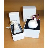 A Pandora porcelain commemorative 2017 Christmas tree decoration, in the shape of a bell, boxed, and