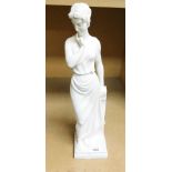 After G. Bessi. Standing classical female figure, resin on alabaster plinth, signed, 40cm high.