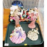 A Coalport model of a lady, Olivia figurine of the year 2012, 22cm high, other figures of ladies,