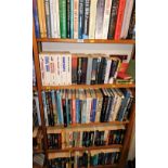 Various books, fiction, non fiction, hardbacks, paperbacks, Flora Britannica, Military Aircraft, U