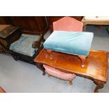 A group of furniture, to include telephone table, footstool, occasional table, etc. (a quantity) The