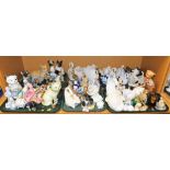 Decorative household effects, to include various cat figures, Lladro style figure of a boy and