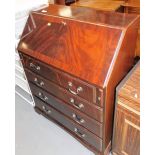 A mahogany bureau, of small proportion, 111cm high, 75cm wide, 43cm deep. Lots 1501 to 1580 are