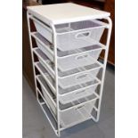 A metal framed multi drawer unit, 104cm high. Lots 1501 to 1580 are available to view and collect at