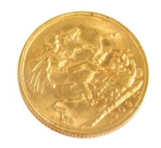 An Edward VII gold full sovereign, 1909.