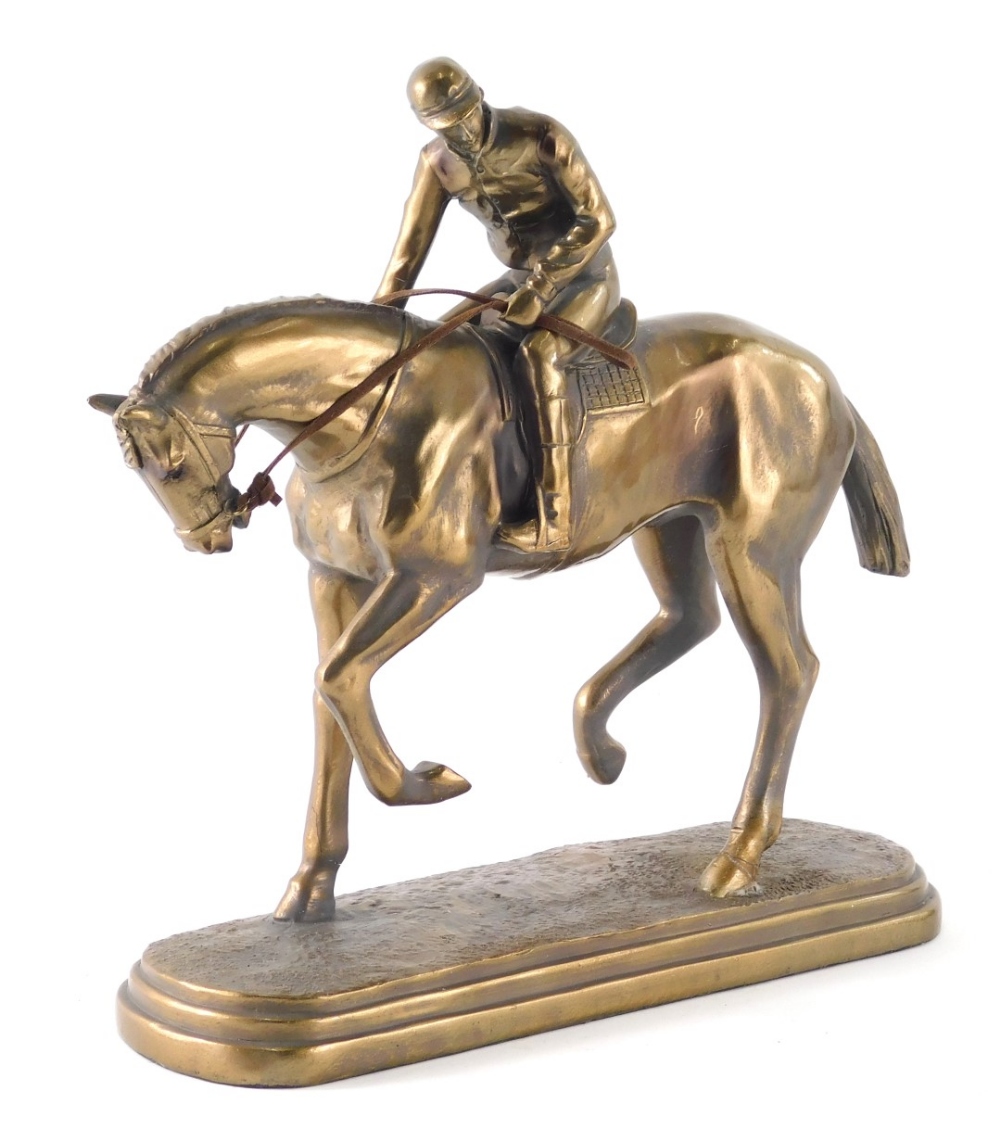 A Reflections Leonardo bronzed jockey figure, 22cm high. (boxed)