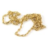 An 18ct gold necklace, with 9ct gold clasp, 52cm long, 9.4g all in.