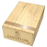 Wine, Chateau Lamartine Cotes De Caslillon 2005, in unopened pine case. (12 bottles)