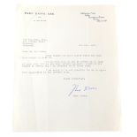 Snooker interest. A typed letter from Fred Davis OBE dated 6th February 1981, regarding an invitatio