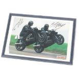 A Norton 1989 Motorcycle News poster, signed Trevor Nation and Dave Spray, black pen, 47cm x 67cm.