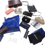 An attache case, 43cm wide, various evening bags, etc., Armani marked purse, Lisa Kay pouch, Charles