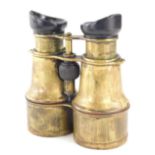 A pair of early 20thC HH and Son Liverpool binoculars, number 22462, in metal gilt coloured casing,