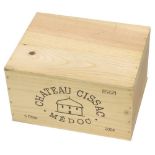 Wine, Chateau Cissac Medoc 2004, in unopened pine case. (6 bottles)