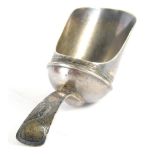 A George III silver caddy spoon, old English pattern with bright cut handle and shaped bowl, Birming