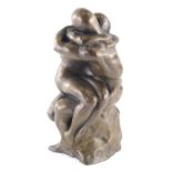 RL (Circa 1996) A figure group the Lovers, bronzed resin, signed and dated, 25cm high.