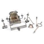A William III silver miniature firegrate, by George Manjoy, comprising grate, 7cm high, the top with