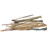 Various early 20thC split cane fishing rods, James Aspindale canvas case, various three piece and tw