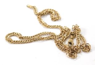 A 9ct gold necklace, with compressed heavy links, 53cm long, 13g.