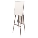 A painted metal and chipboard two tier folding projector stand, 130cm high when folded.