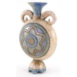 A 20thC Studio pottery vase, by Eleanor Newhall, the circular body with compressed trumpet stem and