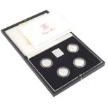 A boxed coin set, 1984-1987 Piedfort Collection £1 silver proof set.