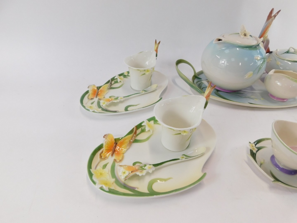 A group of Franz and Graff porcelain, to include a large Franz butterfly tray, 44cm wide, two Franz - Image 2 of 5