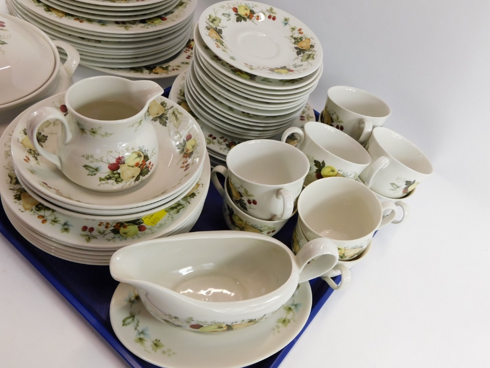 A Royal Doulton Miramont pattern part dinner service, comprising two tureens, ten cups and saucers, - Image 3 of 3