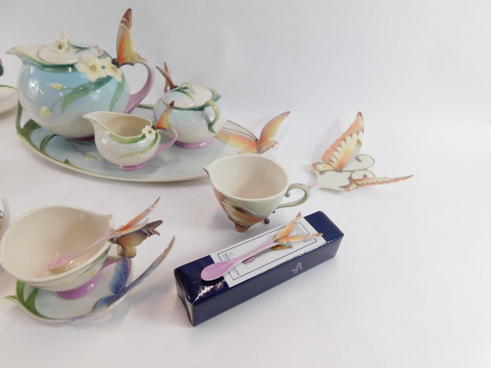 A group of Franz and Graff porcelain, to include a large Franz butterfly tray, 44cm wide, two Franz - Image 3 of 5