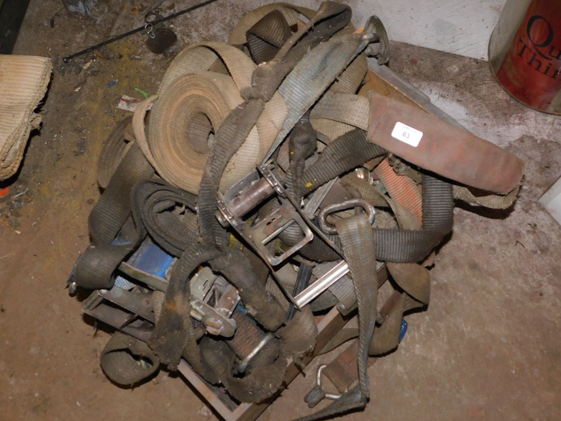 A quantity of heavy duty ratchets and straps.
