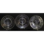 A pair of pressed glass dishes commemorating the coronation of Queen Elizabeth II 1953, 24cm diamete